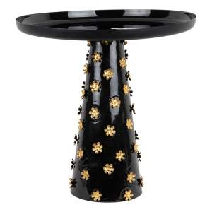 Kovový kulatý odkládací stolek ø 50 cm Golden Flowers – Leitmotiv