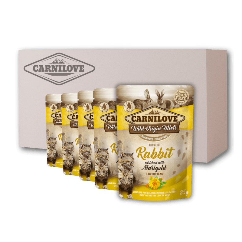 24 x Carnilove Cat Pouch Rich in Rabbit Enriched with Marigold 85g 24 x Carnilove Cat Pouch Rich in Rabbit Enriched with Marigold 85g
