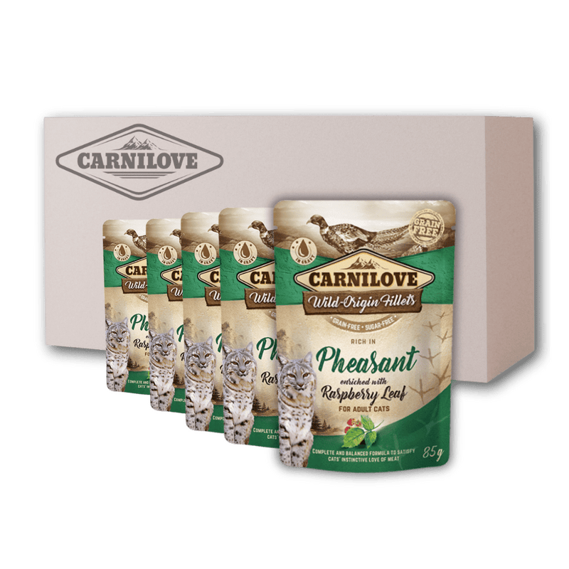 24 x Carnilove Cat Pouch Rich in Pheasant Enriched with Raspberry Leaves 85g 24 x Carnilove Cat Pouch Rich in Pheasant Enriched with Raspberry Leaves 85g