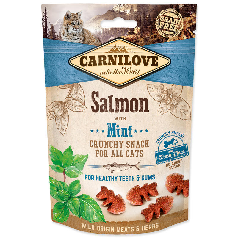 CARNILOVE Cat Crunchy Snack Salmon with Mint with fresh meat 50g CARNILOVE Cat Crunchy Snack Salmon with Mint with fresh meat 50g