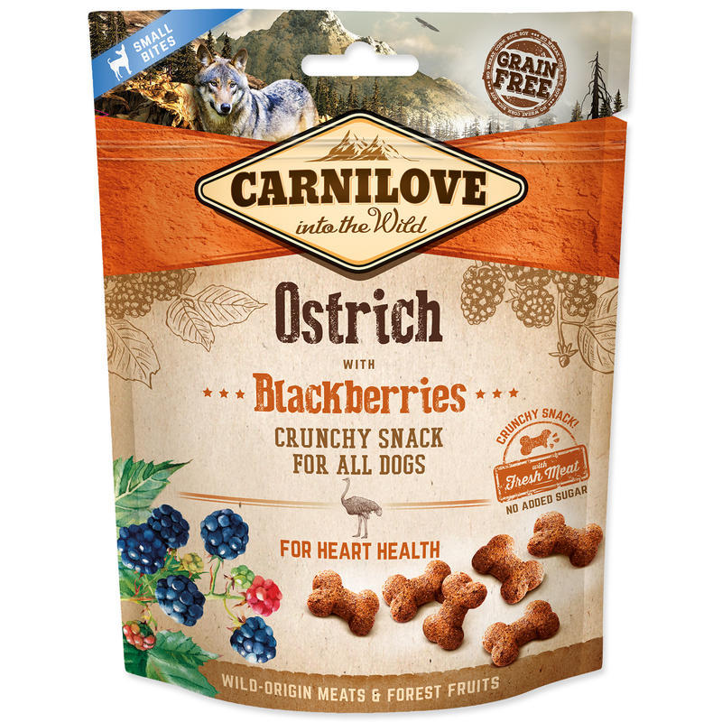 Carnilove Dog Crunchy Snack Ostrich with Blackberries with fresh meat 200g Carnilove Dog Crunchy Snack Ostrich with Blackberries with fresh meat 200g