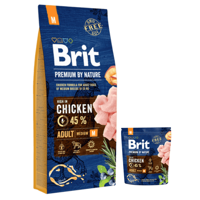 Brit Premium by Nature Adult M 15 kg + 1 kg ZDARMA Brit Premium by Nature Adult M 15 kg + 1 kg ZDARMA