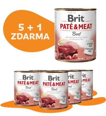 5 + 1 ZDARMA Brit Paté & Meat Beef 800g 5 + 1 ZDARMA Brit Paté & Meat Beef 800g