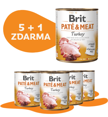 5 + 1 ZDARMA Brit Paté & Meat Turkey 800g 5 + 1 ZDARMA Brit Paté & Meat Turkey 800g