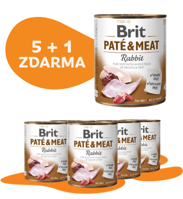 5 + 1 ZDARMA Brit Paté & Meat Rabbit 800g 5 + 1 ZDARMA Brit Paté & Meat Rabbit 800g