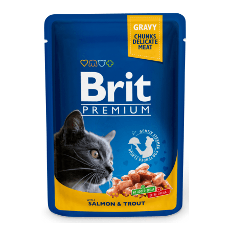 Brit Premium Cat Pouches with Salmon & Trout 100 g Brit Premium Cat Pouches with Salmon & Trout 100 g