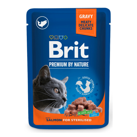 Brit Premium Cat Pouches Salmon for Sterilized 100 g Brit Premium Cat Pouches Salmon for Sterilized 100 g