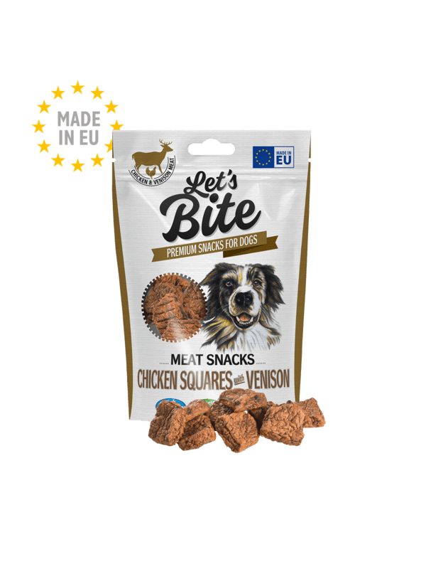 Let’s Bite Meat Snacks Chicken Squares with Venison 80 g Let’s Bite Meat Snacks Chicken Squares with Venison 80 g