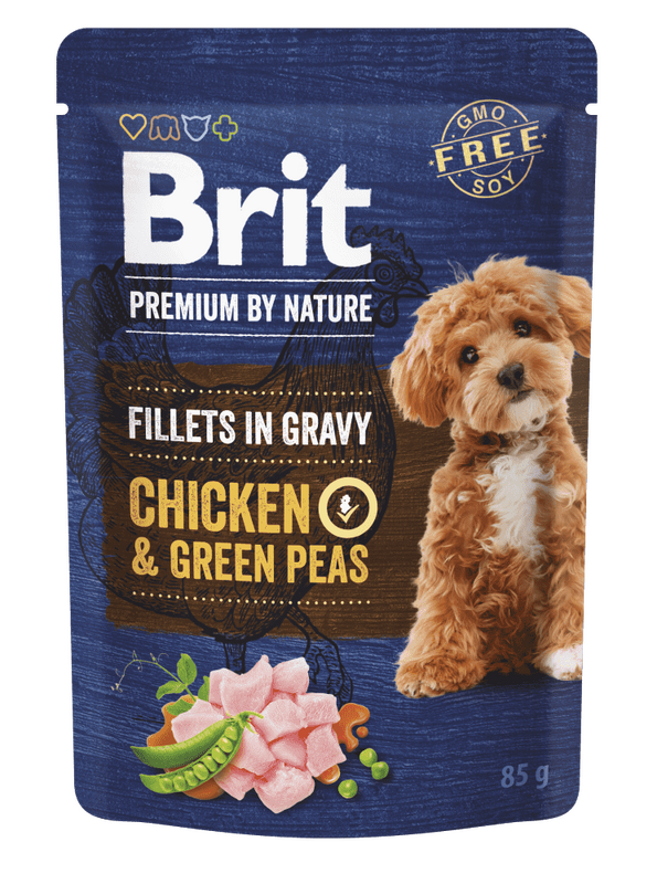 Brit Premium by Nature Dog Fillets in Gravy Chicken & Green Peas 85 g Brit Premium by Nature Dog Fillets in Gravy Chicken & Green Peas 85 g