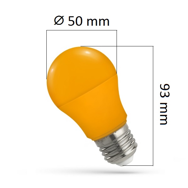Barevná LED žárovka E27 4,9W oranžová Barevná LED žárovka E27 4,9W oranžová