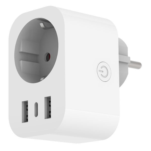 Chytrá zásuvka 1 x SCHUKO, 2 x USB A, 1 x USB C, mobilní aplikace, TUYA Chytrá zásuvka 1 x SCHUKO, 2 x USB A, 1 x USB C, mobilní aplikace, TUYA