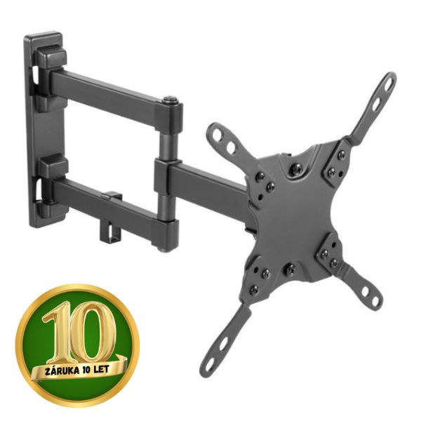 Držák na TV 13″- 42″ na zeď Holmios, kloubový 90°h 5-12°v, nosnost 20kg, 10 let záruka Držák na TV 13″- 42″ na zeď Holmios, kloubový 90°h 5-12°v, nosnost 20kg, 10 let záruka