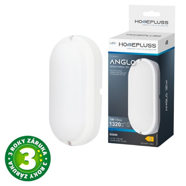 Prémiové LED venkovní osvětlení Anglo ovál do mokra IP65 12W 960lm studená, 3 roky Prémiové LED venkovní osvětlení Anglo ovál do mokra IP65 12W 960lm studená, 3 roky