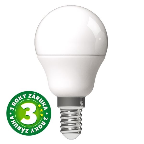 Akce 3+1: Prémiová LED žárovka E14 4,5W 470lm G45 teplá, ekv. 40W, 3 roky Akce 3+1: Prémiová LED žárovka E14 4,5W 470lm G45 teplá, ekv. 40W, 3 roky