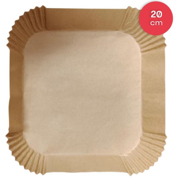 Pečící papír do horkovzdušné fritézy, čtverec 20x20cm, výška 5cm, balení 100ks Pečící papír do horkovzdušné fritézy, čtverec 20x20cm, výška 5cm, balení 100ks