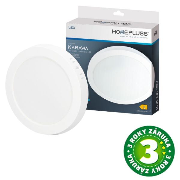 Prémiový přisazený LED panel 18W 1600lm, studená, kruhový, 21,7cm, 3 roky Prémiový přisazený LED panel 18W 1600lm, studená, kruhový, 21,7cm, 3 roky