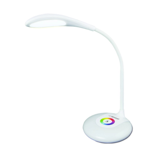 Stmívatelná LED stolní lampička, 3W, studené světlo, s RGB podkresem, bílá Stmívatelná LED stolní lampička, 3W, studené světlo, s RGB podkresem, bílá
