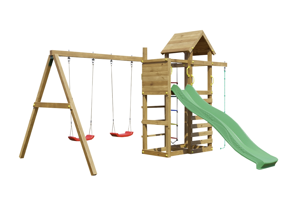 Dětské hřiště Marimex Play Basic 011 + zelená skluzavka Dětské hřiště Marimex Play Basic 011 + zelená skluzavka