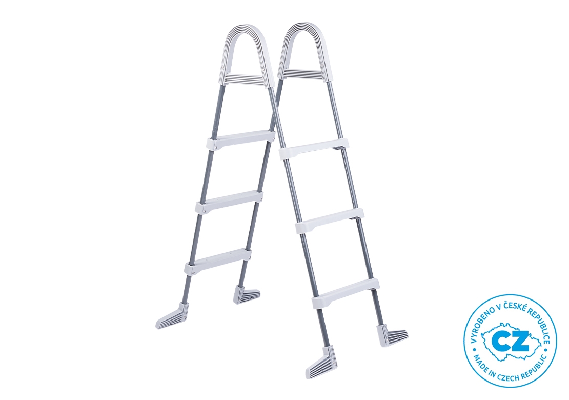 Schůdky k bazénům – výška stěny do 1,07 m – šedé (poškozený obal) Schůdky k bazénům – výška stěny do 1,07 m – šedé (poškozený obal)