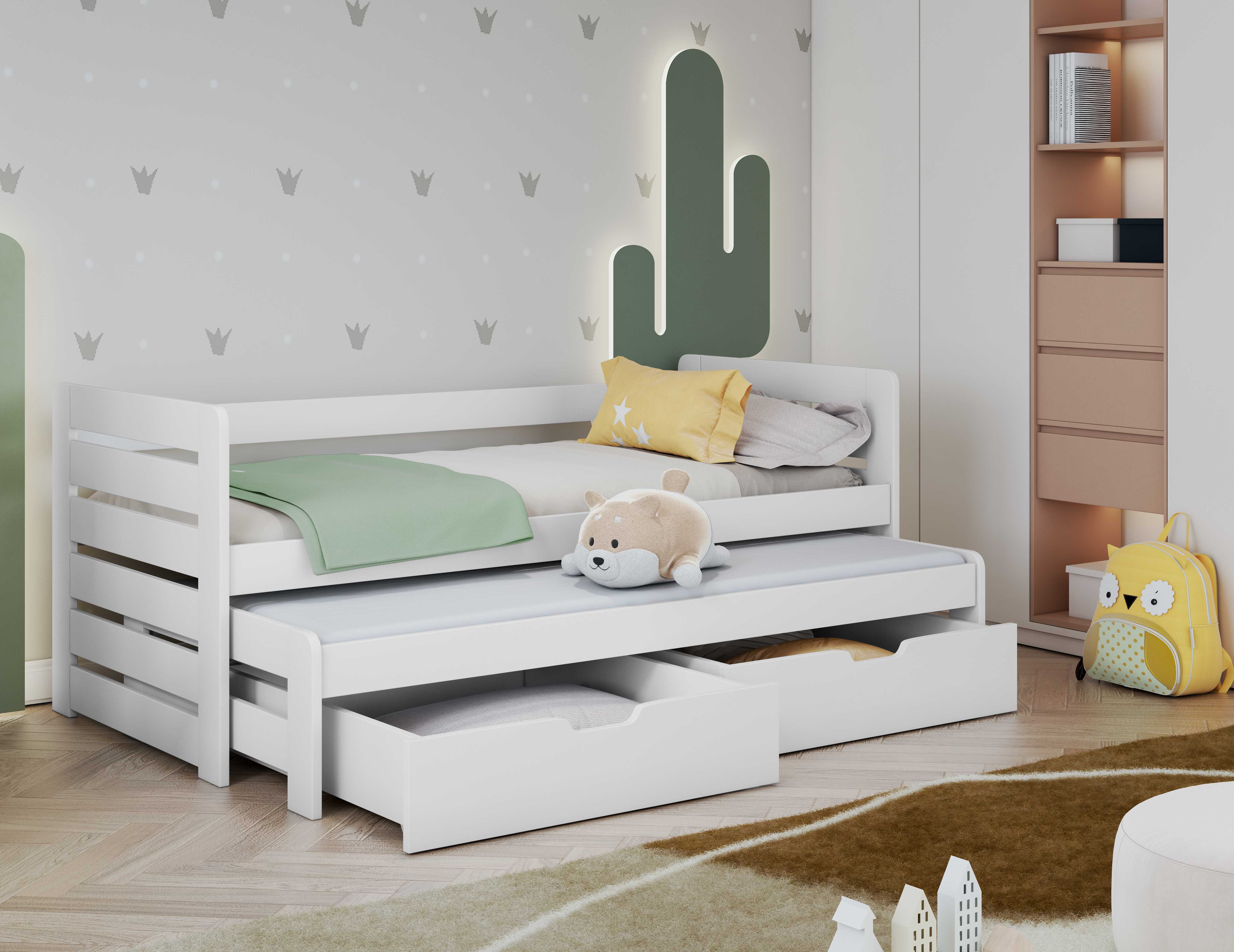 MebloBed Postel Tomáš 60×120 cm (Š 67 cm, D 125 cm, V 77 cm), Přírodní borovice, Přírodní borovice, 2 ks matrace (1 ks hlavní + 1 ks přistýlka) MebloBed Postel Tomáš 60×120 cm (Š 67 cm, D 125 cm, V 77 cm), Přírodní borovice, Přírodní borovice, 2 ks matrace (1 ks hlavní + 1 ks přistýlka)