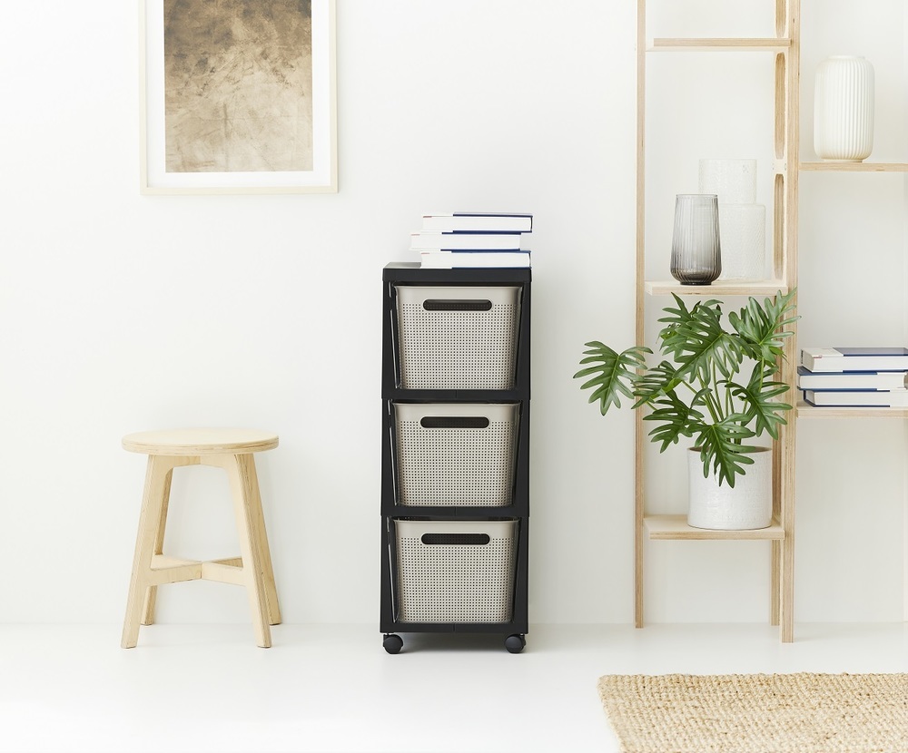 BRISEN komoda 3×16 L – antracit/cappuccino BRISEN komoda 3×16 L – antracit/cappuccino