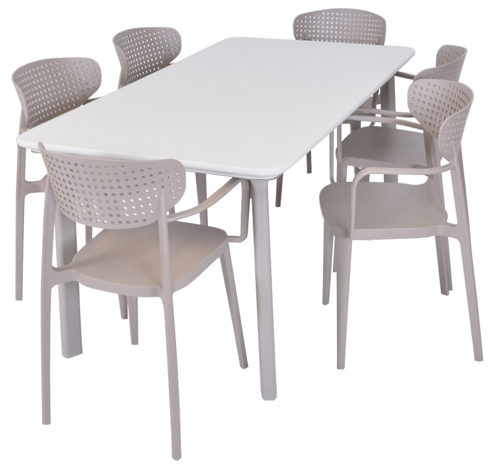 ITALIA DINING plastový stůl - světle šedá - Obrázek 2
