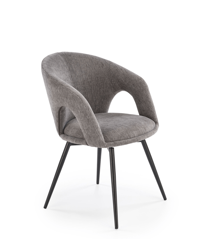 Halmar Jídelní otočné křeslo SPANDY — kov, látka, šedá Halmar Jídelní otočné křeslo SPANDY — kov, látka, šedá