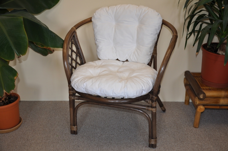 Zahradní křeslo ANTIGUA — ratan, hnědá / více barev Bílá Zahradní křeslo ANTIGUA — ratan, hnědá / více barev Bílá