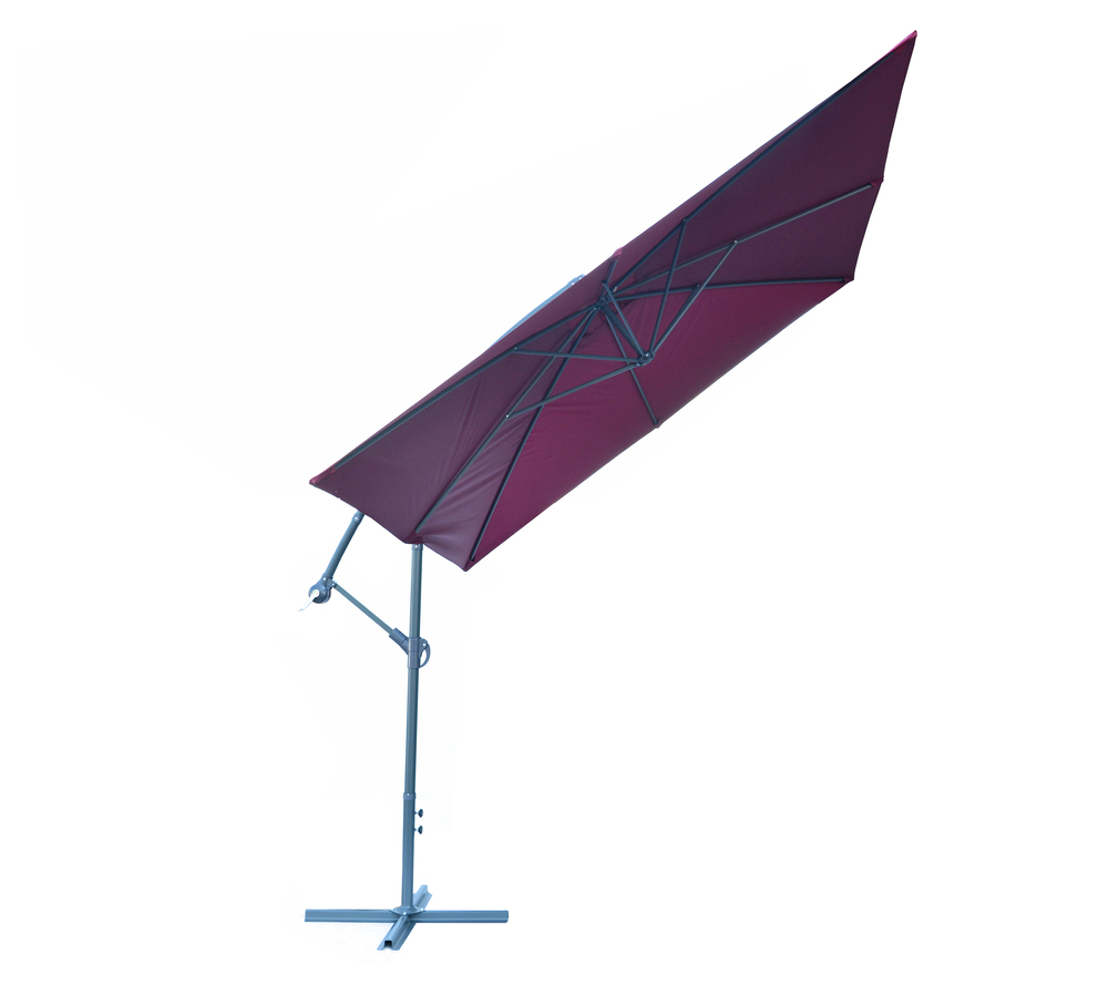 Slunečník kovový NEPROMOKAVÝ 8080 - 270x270cm- bordó - Obrázek 2