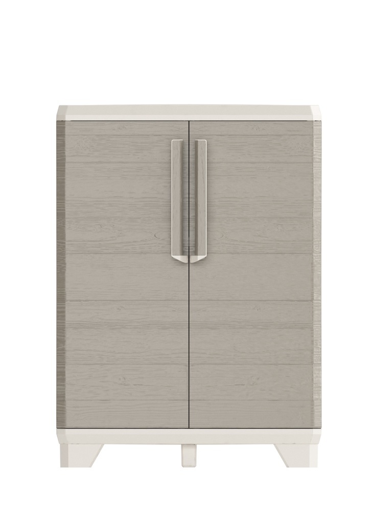 Zahradní skříňka WOOD GRAIN LOW – šedá Zahradní skříňka WOOD GRAIN LOW – šedá