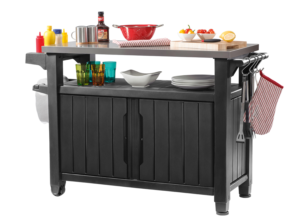 Multifunkční zahradní stolek KETER UNITY XL 207L - 134 x 52 x 90 cm - Graphite - Obrázek 2