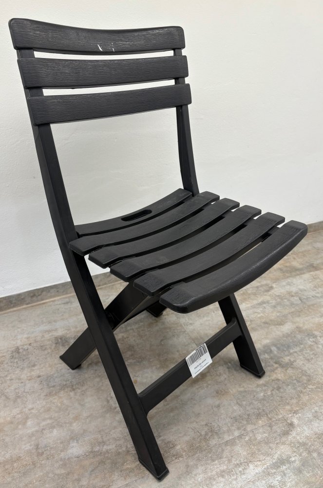 Zahradní skládací židle FOLDI — antracit, plast (vzorek z prodejny) Zahradní skládací židle FOLDI — antracit, plast (vzorek z prodejny)