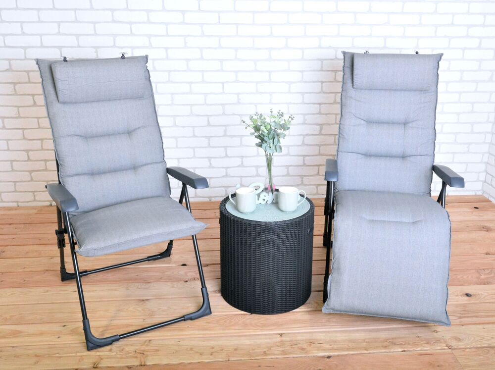 Zahradní skládací křeslo IMPERIAL Plus — kov, šedá - Obrázek 2