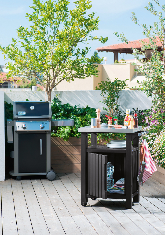 Multifunkční úložná skříňka a stolek Keter Unity Storage Buffet - 70 x 54 x 90 cm- Graphite - Obrázek 2