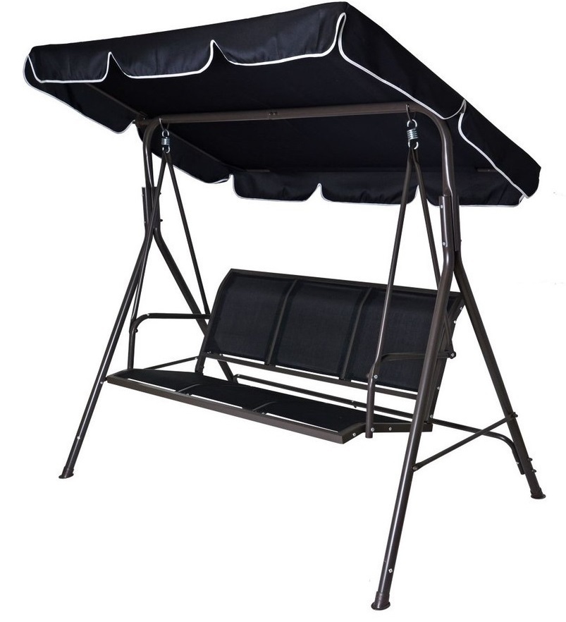 CONFORT zahradní houpačka kovová – černá / hnědá CONFORT zahradní houpačka kovová – černá / hnědá