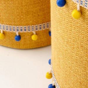 Set taburetů GRADO – látka, žlutá