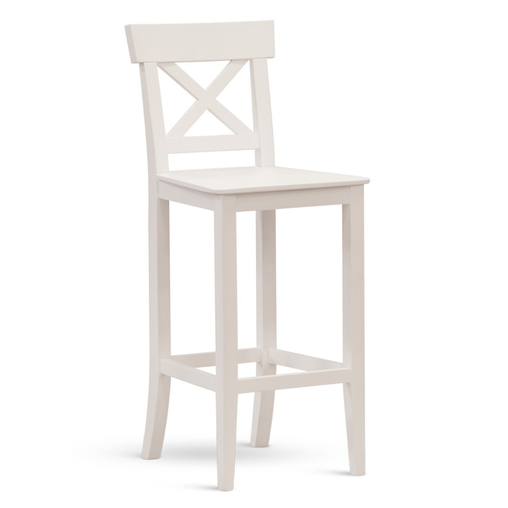 Barová židle HOKER – s opěrkou, více barev a materiálů bílá Barová židle HOKER – s opěrkou, více barev a materiálů bílá