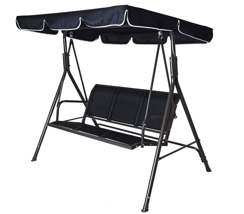 CONFORT zahradní houpačka kovová - černá / hnědá - Obrázek 2