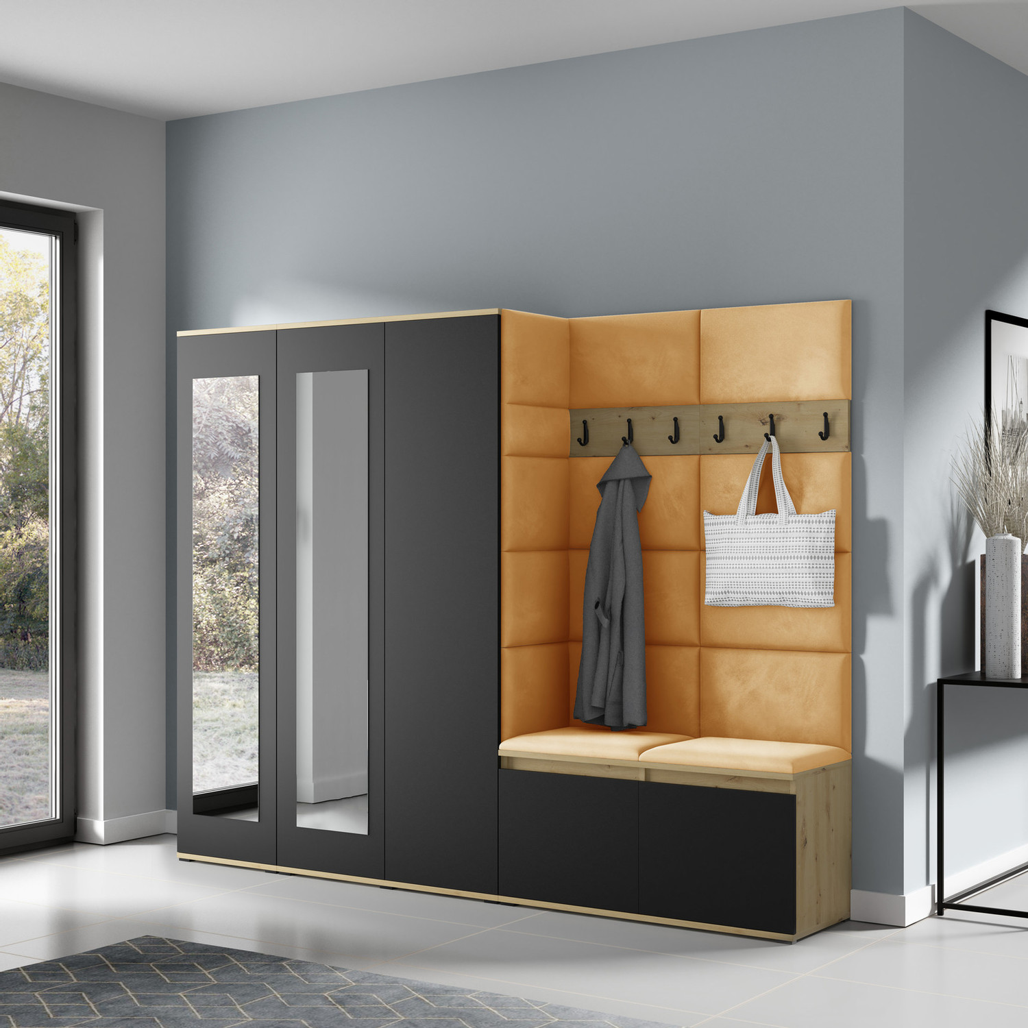 Předsíňová stěna AMI 15 – se zrcadlem Předsíňová stěna AMI 15 – se zrcadlem