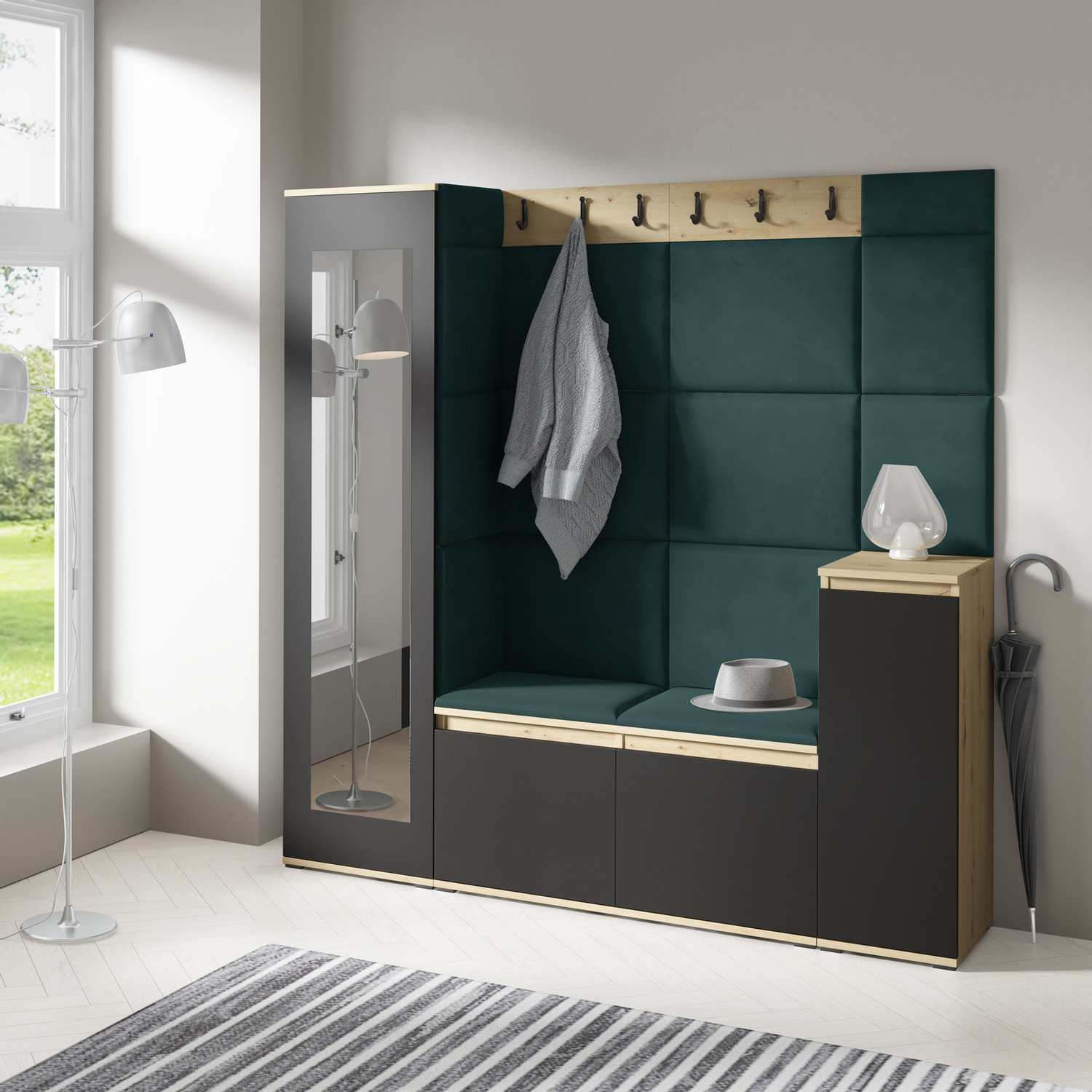 Předsíňová stěna AMI 28 – se zrcadlem Předsíňová stěna AMI 28 – se zrcadlem