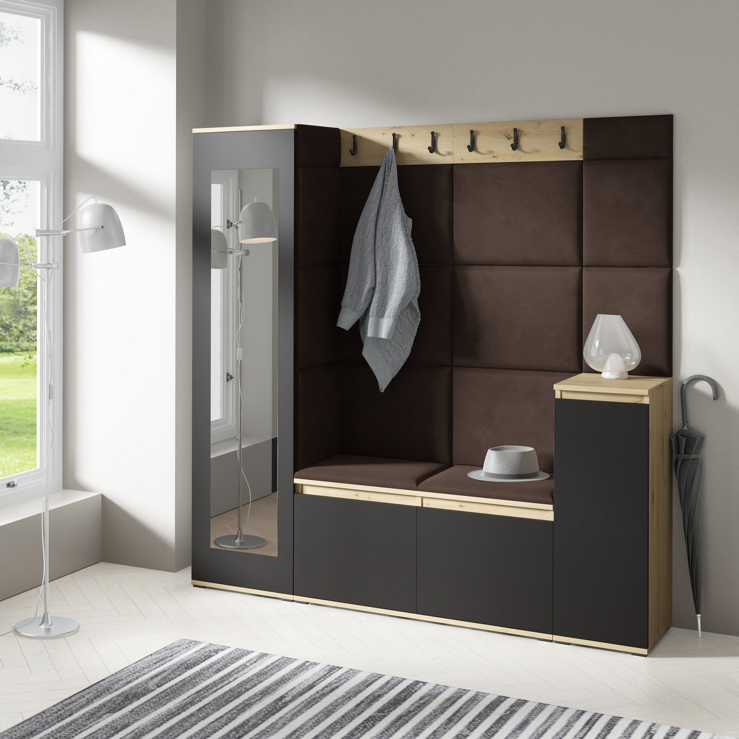 Předsíňová stěna AMI 28 – se zrcadlem Předsíňová stěna AMI 28 – se zrcadlem