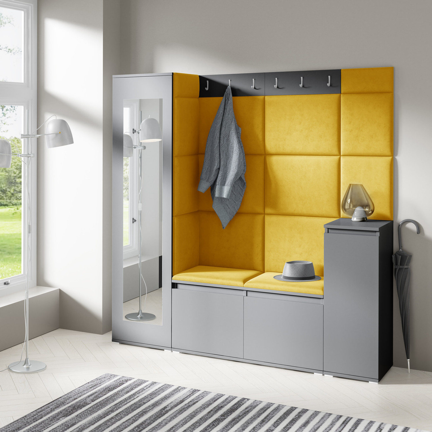 Předsíňová stěna AMI 28 – se zrcadlem Předsíňová stěna AMI 28 – se zrcadlem