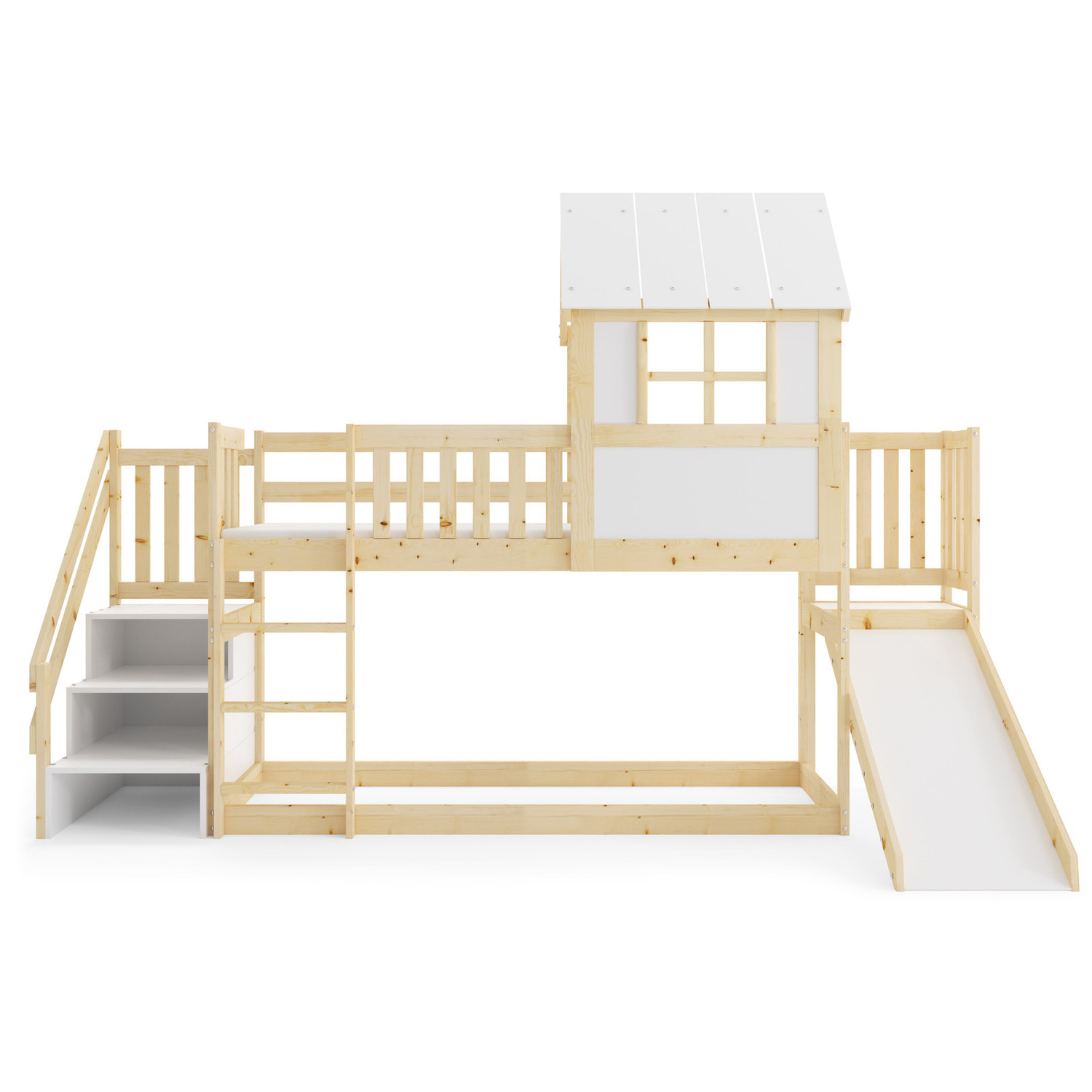Dětská patrová postel ANTRESOLA se skluzavkou a schůdky 90x200 cm - Obrázek 2