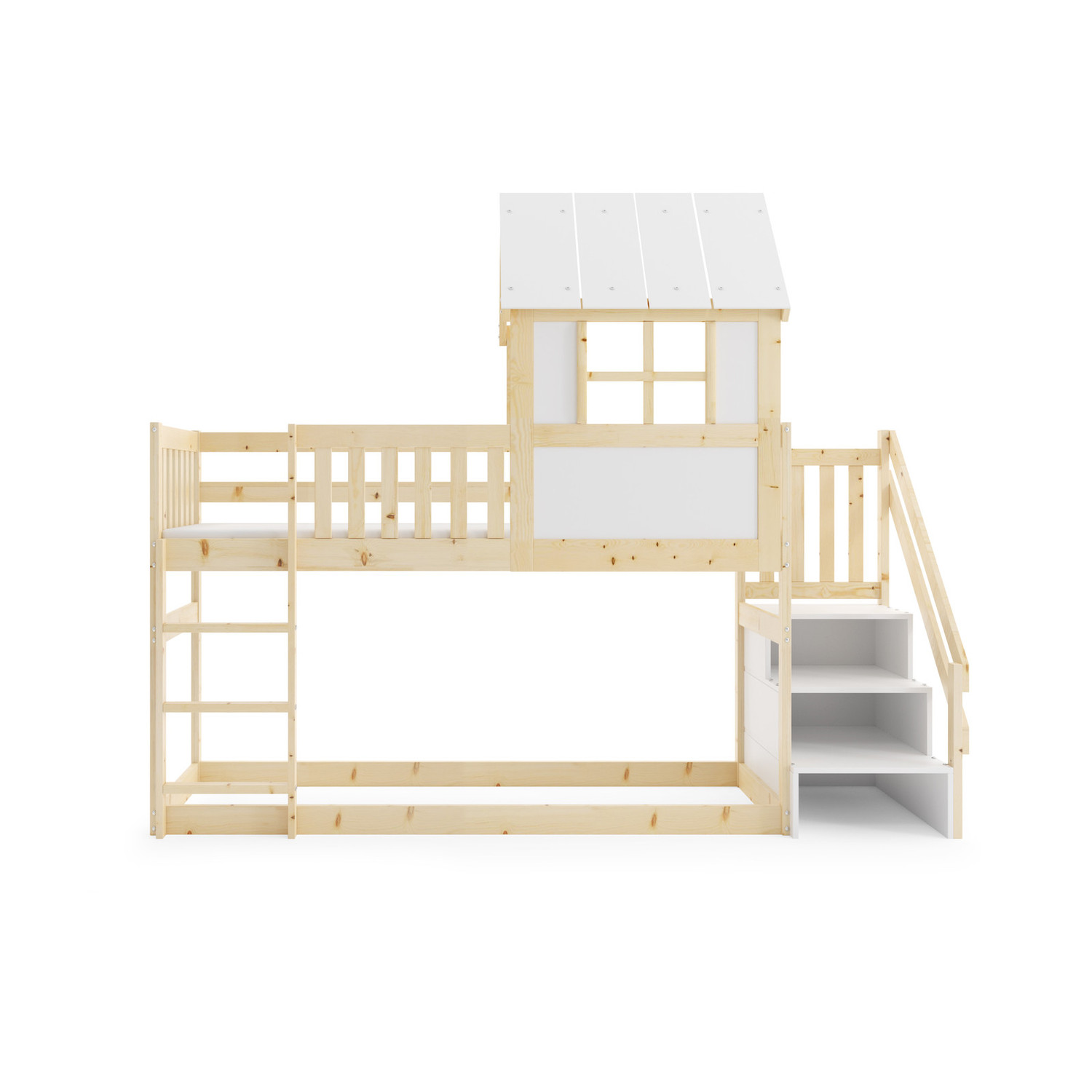 Dětská dřevěná postel ANTRESOLA se schůdky 90x200 cm - Obrázek 2