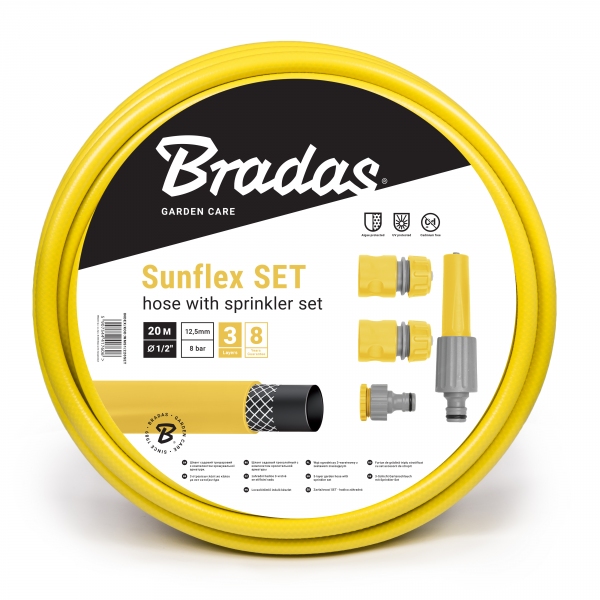 BRADAS SUNFLEX SET – -zahradní hadice, 1/2" / 20 m / 4-dílný komplet BRADAS SUNFLEX SET – -zahradní hadice, 1/2" / 20 m / 4-dílný komplet