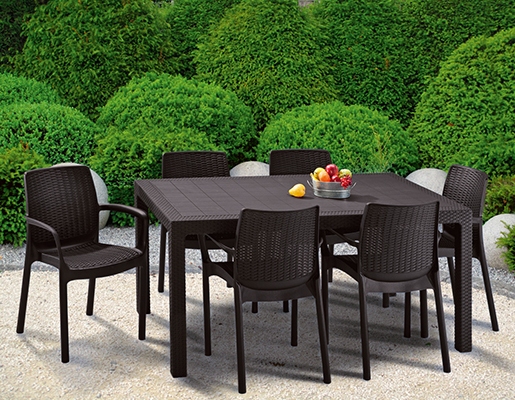 Jídelní stůl KETER Box Melody - 161 x 95 x 75 cm - hnědý - Obrázek 2