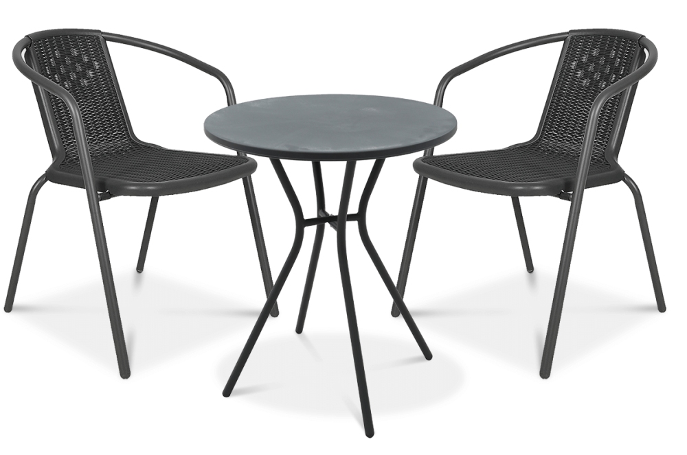 Focus Garden Balkónový set SIMPLE 2+1 – grafit Focus Garden Balkónový set SIMPLE 2+1 – grafit