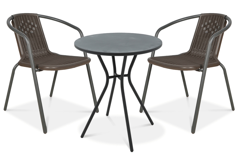 Focus Garden Balkónový set SIMPLE 2+1 – hnědá Focus Garden Balkónový set SIMPLE 2+1 – hnědá