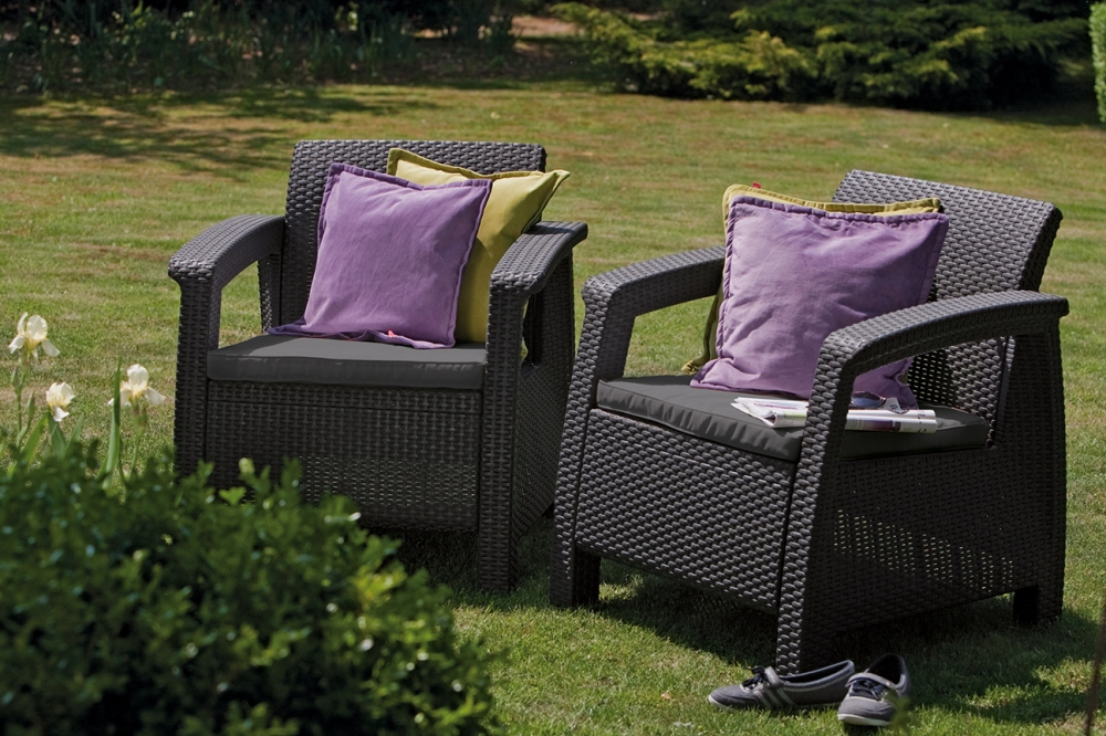 KETER Zahradní sada Corfu II DUO - 75 x 70 x 79cm - grafit / šedá - Obrázek 2