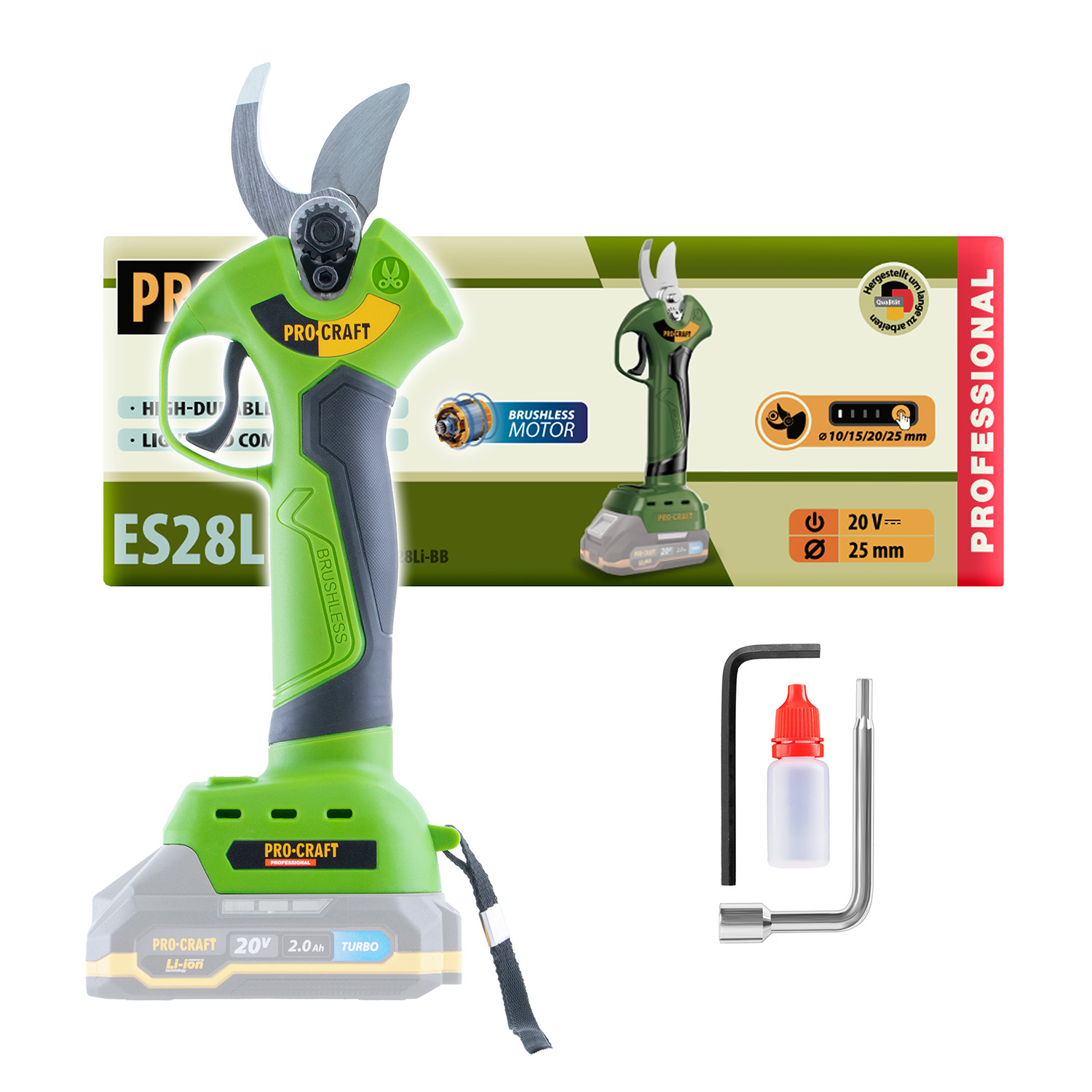 Procraft ES28Li 20V – akumulátorové nůžky na větve (bez akumulátoru a nabíječky) Procraft ES28Li 20V – akumulátorové nůžky na větve (bez akumulátoru a nabíječky)